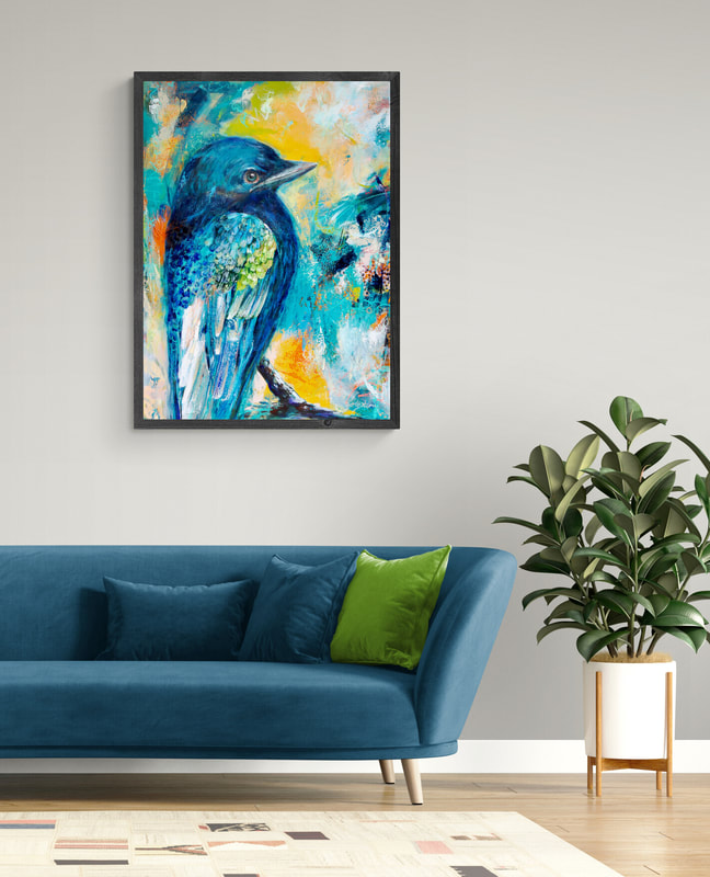 Blue Bird original oil painting by Cory Acorn