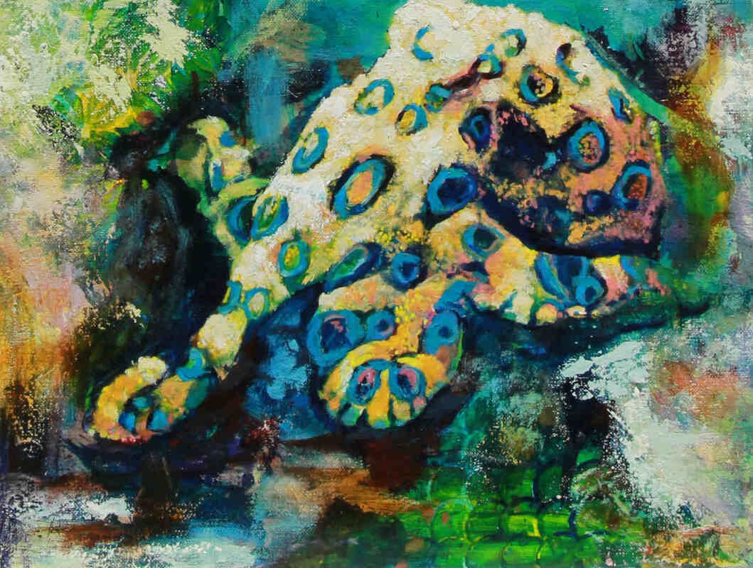 Blue ringed octopus original oil painting