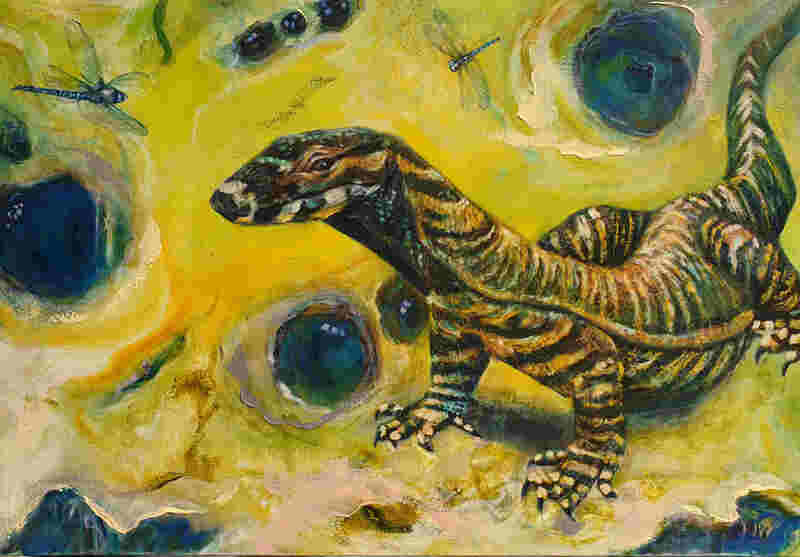 Fred the Goanna original oil painting by Cory Acorn