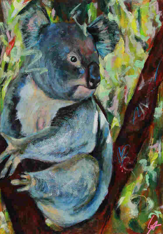 Koala Light original oil painting on fine art paper by Cory Acorn