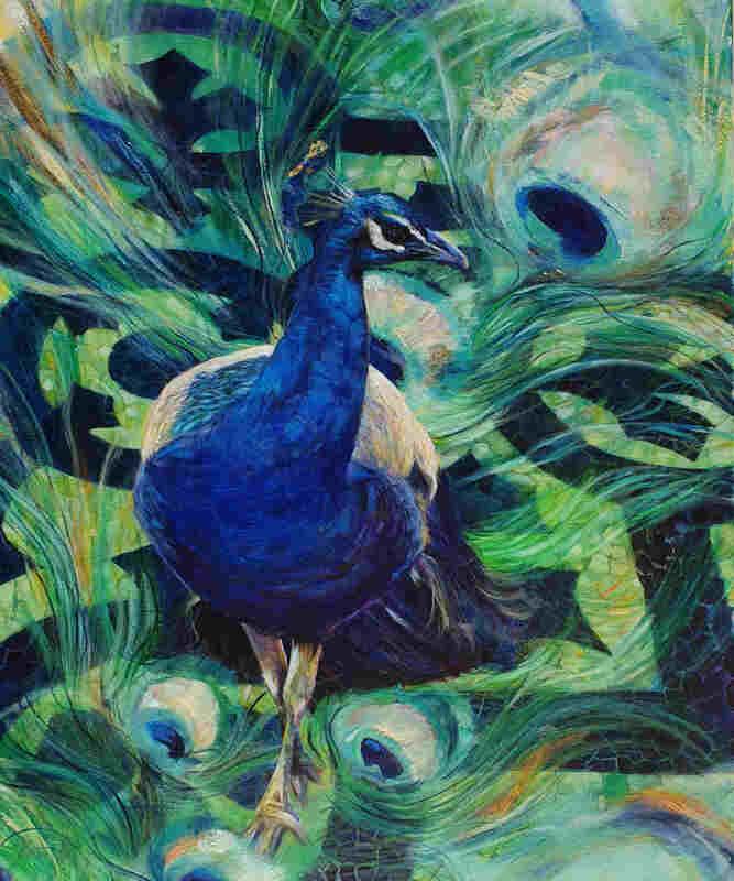 Portuguese Peacock original oil painting by Cory Acorn